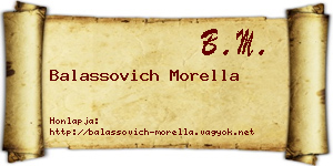 Balassovich Morella névjegykártya